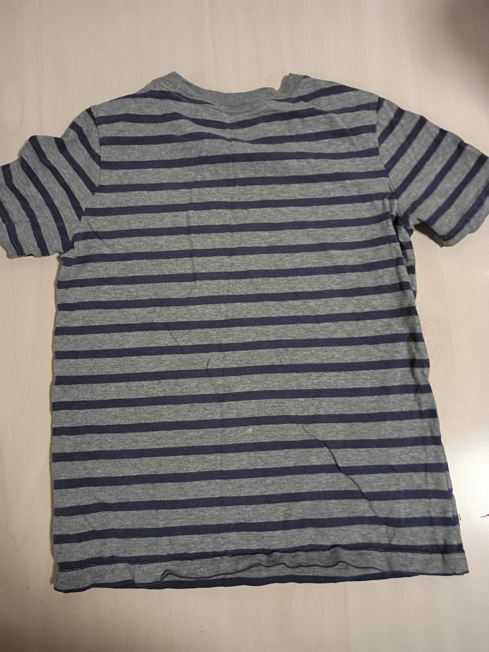 Carter's Gray & Navy Striped Short-Sleeve Pocket Tee Size 7